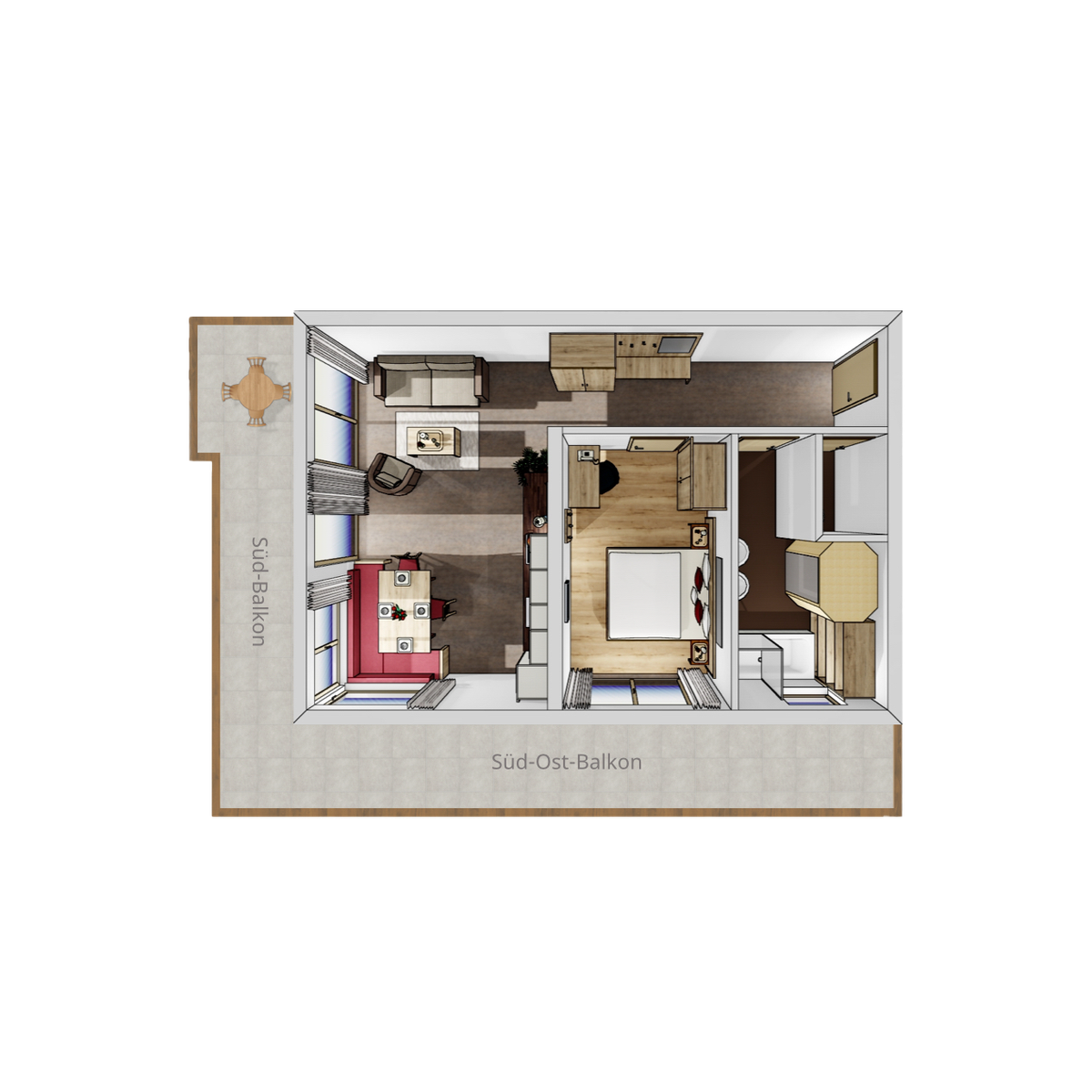 Apartment mit 1 Schlafzimmer-plan